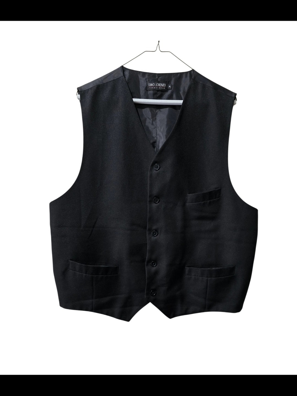UMO LORENZO Black Men's Formal Dress Vest Size XL polyester *
